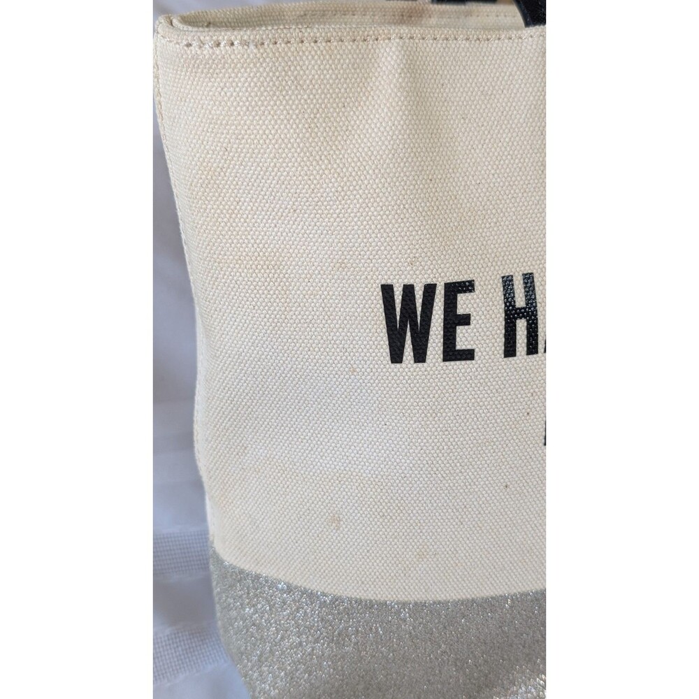 Kate Spade Disney Fairytale Fashionable Canvas Tote Bag Silver Glitter Black - Picture 10 of 16